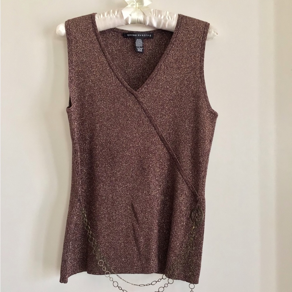 Beautiful brown sleeveless stretch material  blouse